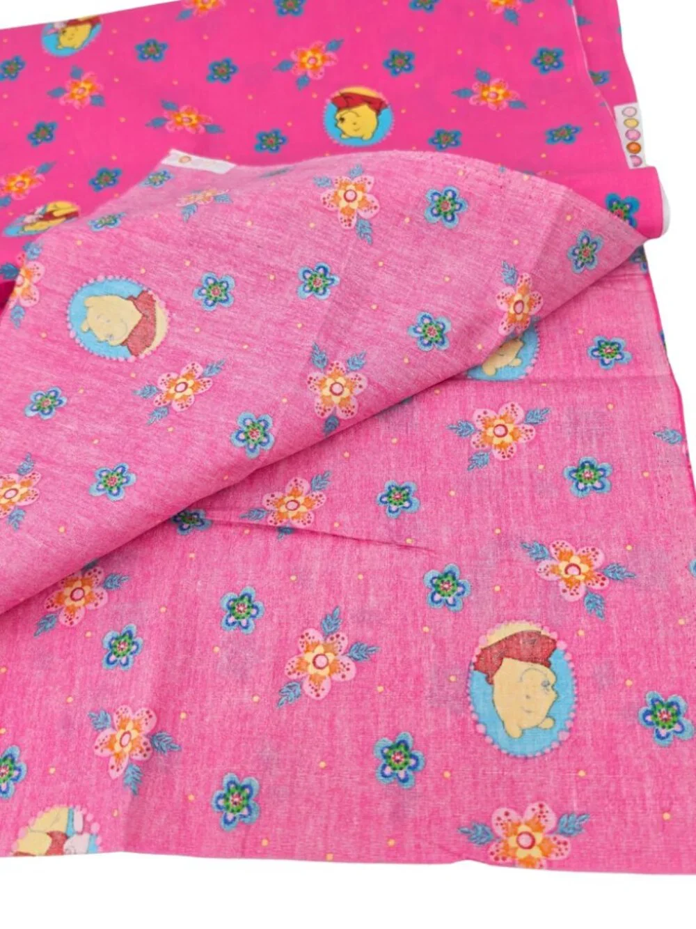 Springs Industries Disney 2 Yards Winnie the Pooh & Piglet Pink Cotton Fabric
